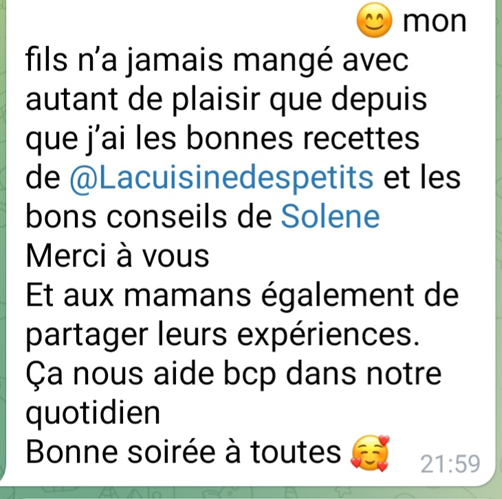 Abonnement solutions néophobie alimentaire - retour